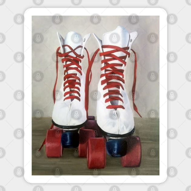 Retro Roller Skates - oil painting Magnet by EmilyBickell